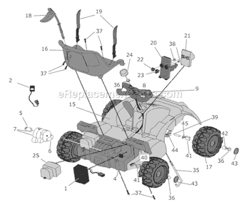 Page A Diagram and Parts List for J4030  Power Wheels Ride-On ATVs